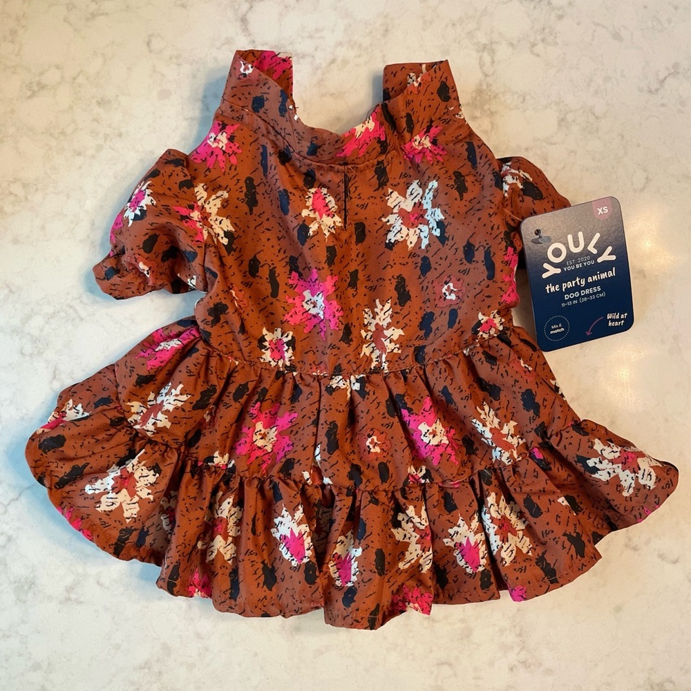 NWT Youly ikat patterned dog dress. Size XS.